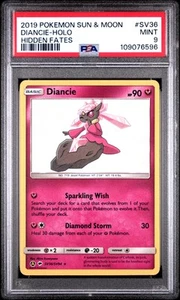 Diancie Shiny Holo PSA 9 2019 Hidden Fates #SV36 Pokemon Card - Picture 1 of 2