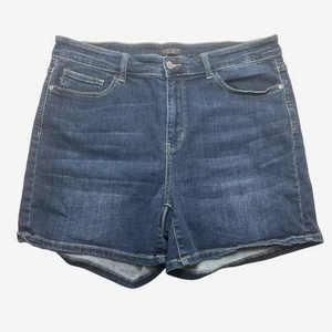 Judy Blue Jean Shorts 2XL (36”x 5”) High Rise Dark Wash Stretch 15221 - Picture 1 of 9