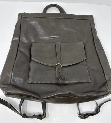 Vintage Lucky Brand Carry On Tote Bag Sling Green Leather Backpack Style Adjust - Image 1 of 4