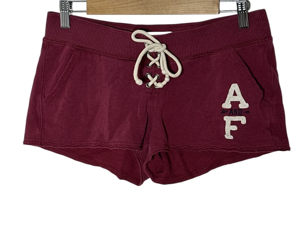 De Colección Y2K Abercrombie Fitch Micro Botín Pantalones Cortos para Sudar Para Mujer Bolsillo Pequeño tiro bajo Foto 1 de 4