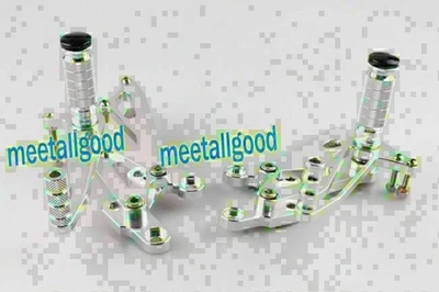 Reposapiés ajustables para motocicleta Honda RVF400 plateado - Imagen 1 de 4