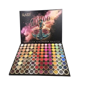 108 Colors Eyeshadow Palette Pigmented Warm Color Tone Eye Makeup Durable - Picture 1 of 16