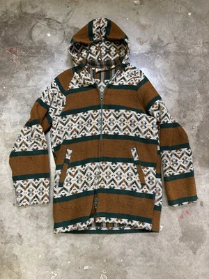 Chaqueta con capucha de nailon de lana con cremallera completa vintage Montana Woolen Shop para hombre pequeña Foto 1 de 4