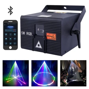 Phone App 5W RGB iLDA DMX Wedding Xmas Holiday Party Show Projector Laser Lights - Picture 1 of 15
