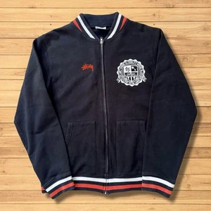 Stussy Black & Orange Varsity Bomber Jacket - Men’s Size UK Large - Picture 1 of 8