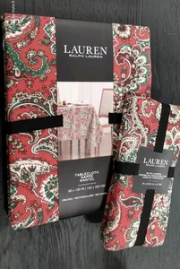 Ralph Lauren WEIHNACHTEN TISCHDECKE & SERVIETTEN Paisley 60x 120" NEU - Bild 1 von 24