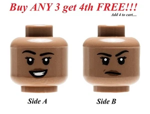 ☀️NUEVA LEGO Minifigura Minifigura Doble Cara Cabeza Mujer Niña Mujeres Feliz/Sonríe - Imagen 1 de 4