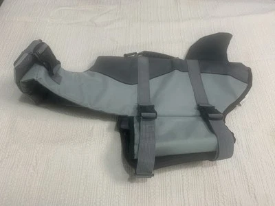 L.D.Dog Gray Dog Life Jacket Floatie Size Large Shark Fin Handle Stick & Straps - Image 1 of 4