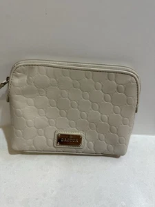 Bolso de Viaje Oroton Maquillaje Monograma Firma O Cuero Crema Pequeño #14357 - Imagen 1 de 11