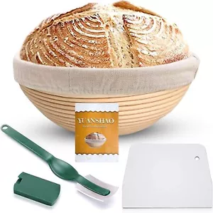 Bread Proofing Banneton Basket Set - 9 Inch Round Natural Rattan Bread Basket US - Picture 1 of 7