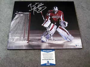 Braden Holtby Washington Capitals Unterzeichnet Signiert 11x14 Gedehnt Leinen - Picture 1 of 2