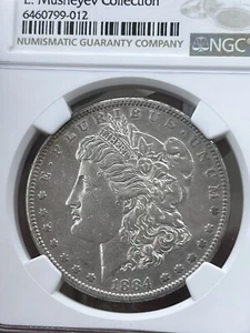 1884 S $1 Morgan Silver Dollar AU DETAILS CLEANED NGC - #482 - Picture 1 of 4