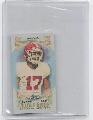 2021 Topps Allen & Ginter Chrome #214 Jaylen Waddle Mini - Image 1 of 2