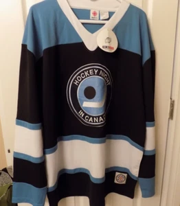CBC Sports Hockey Night In Canada Jersey Adult Large Light/Dark Blue With White - Picture 1 of 7