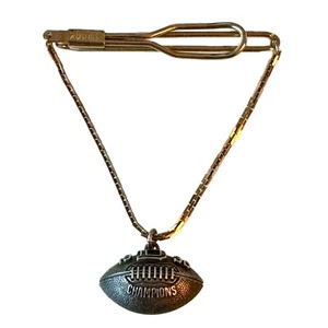 1936 Football Pendant Charm Swank Gold Tone Tie Chain R. Tackle L.M. Enamel D - Picture 1 of 14