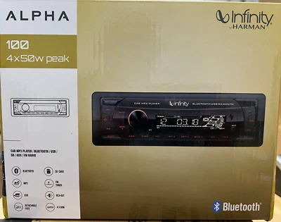 Infinity Alpha 100 1-DIN Bluetooth USB/AUX SD Radio MP3 Player Car Radio - Image 1 of 2