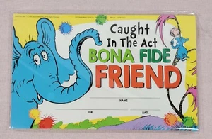 New Dr Seuss Caught in Act Bonafide Friend Recognition Awards Teacher Supply 18 - Picture 1 of 1
