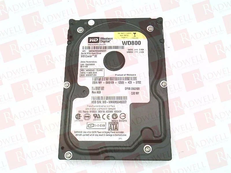 WESTERN DIGITAL WD800JD-75JNA0 / WD800JD75JNA0 (USED TESTED CLEANED) - Image 1 of 1