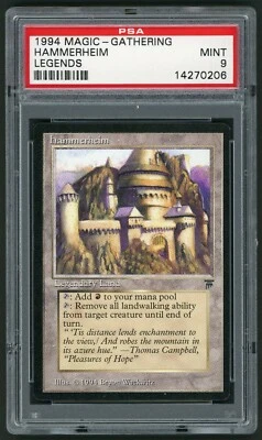 1994 MTG Magic the Gathering Card Legends Hammerheim PSA 9 - Image 1 of 2