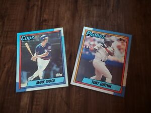 1990 Topps Baseball School Folders -Tony Gwynn & Mark Grace.   See Pics.