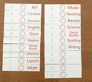 EDUCATIONAL Daily Schedule Cards For Pocket Chart - Elementary School - Bild 1 von 2