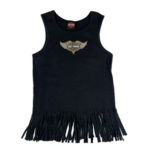 Harley Davidson Vintage Cut Off Fringe Tank Top Womens L Vancouver WA - Picture 1 of 8
