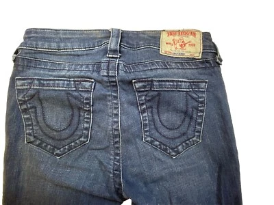 True Religion Halle Jeans Womens 28 Mid Rise Super Skinny Dark Wash Denim - Image 1 of 4