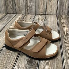Propet Womens Walker Open Toe Ankle Strappy W0089 Brown Leather Sandals 9.5 4E