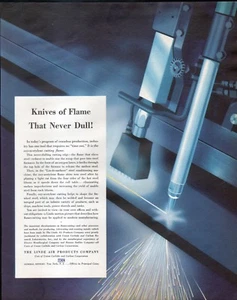 1941 UCC LINDE AIR PRODUCTS COMPANY AD- KNIVES of FLAME - Picture 1 of 1
