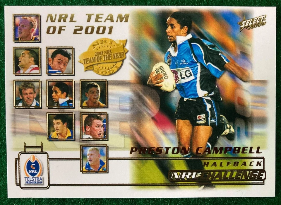 2002 NRL  SELECT PRESTON CAMPBELL CRONULLA SHARKS 2001 TY - HALF BACK TY5 - image 1 of 1