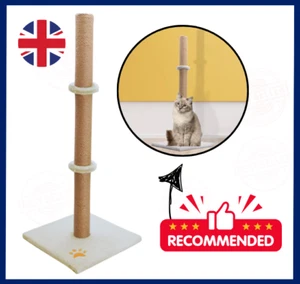 Beige Cat Scratching Post 90cm Tall with Woven Sisal Pole for Kittens and Cats - Picture 1 of 4