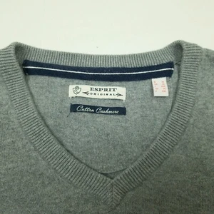 -.. MENS ESPRIT ORIGINAL JUMPER V NECK COTTON CASHMERE SIZE XL VGC - Picture 1 of 8