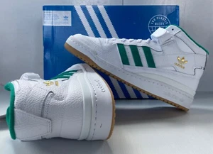 Adidas Forum Mid Trainers White/Green/Gold Gum Size UK 9/EU 43 1/3/ US 9.5 - Picture 1 of 7