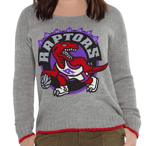 NBA Toronto Raptors Adult Women All Laced Up Sweater Gray Medium Cover