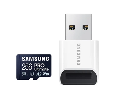 SAMSUNG PRO Ultimate microSD Card + USB Card Reader, MB-MY256SB/WW - Bild 1 von 4
