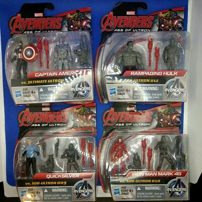 4 Marvel Avengers Age Of Ultron HULK, IRON MAN, CAPITÁN AMÉRICA, QUICKSILVER NUEVO Foto 1 de 4