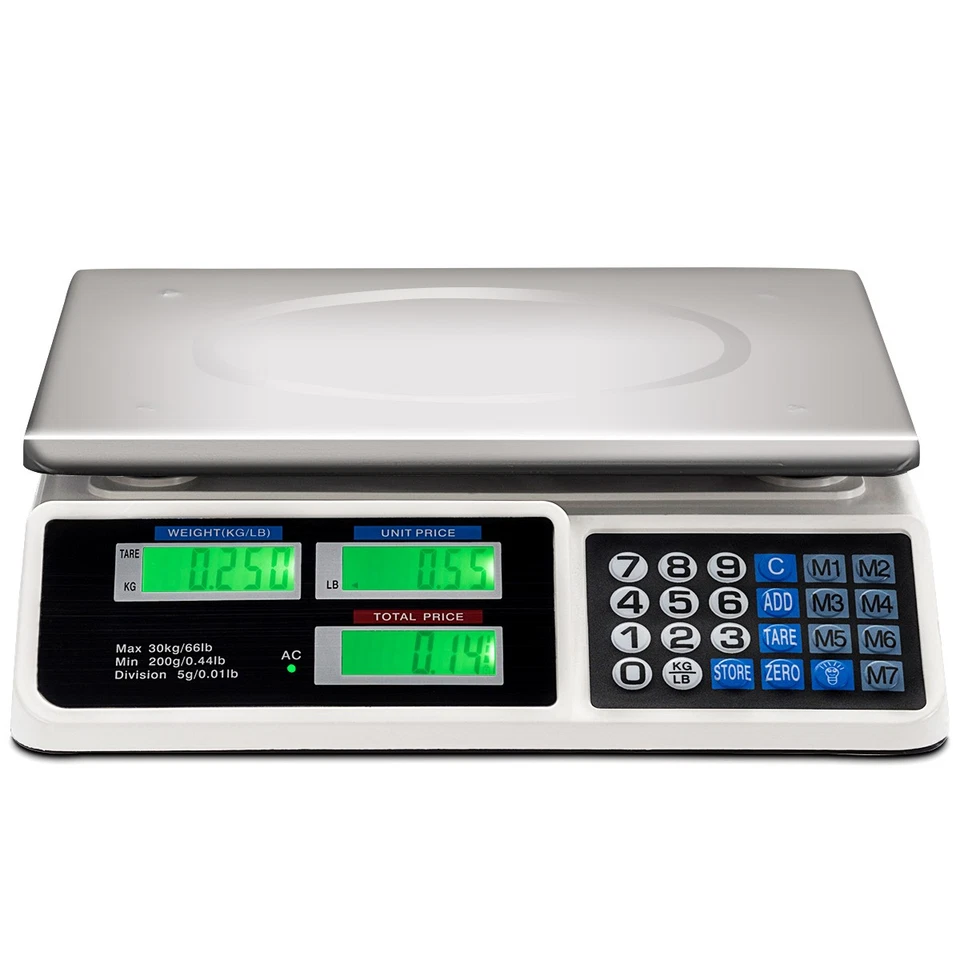 66Lbs Digital Weight Scale Price Computing Retail Count Scale Food Meat Scales - Image 1 of 4