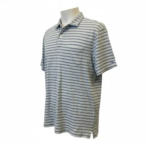 Fish Hippie Co Polo Shirt Mens Size XL Blue Striped Golf Cotton Blend - Picture 1 of 8