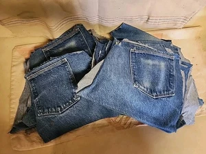 Six Pounds Denim Legs And Pockets For Quilting Craft Bag Clothing Good Lot Denim - Picture 1 of 6