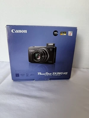 Canon PowerShot SX260 HS 12.1MP Black Digital Camera Made In Japan - Image 1 of 4