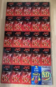 25 X Video Cassette Tapes Mostly JVC SX 180 Used Re-Recordable Bundle VHS - Picture 1 of 2