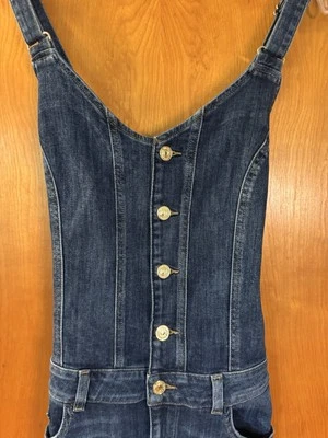 Mono ajustado de mezclilla Guess nuevo con etiquetas azul medio lavado sexy talla L Foto 1 de 4