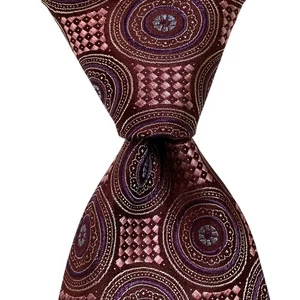Corbata de seda para hombre ERMENEGILDO ZEGNA ITALIA de lujo geométrica borgoña/rosa usada en excelente estado - Imagen 1 de 3