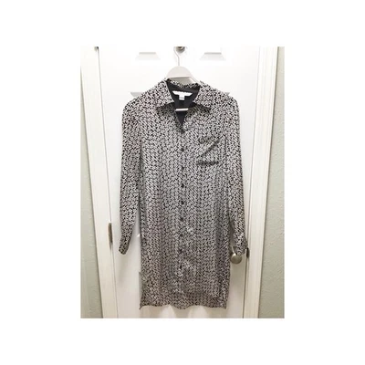Diane Von Furstenberg DVF Shirt Dress Black & White Floral Size 4 Button Up - Image 1 of 4