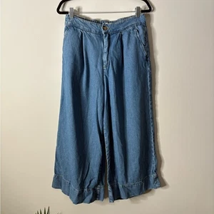 Pilcro Anthropologie Jeans Damen Wide Leg Crop Denim Plissee Culotte Gr. 29 - Bild 1 von 4