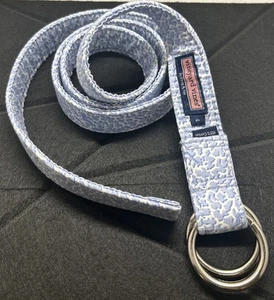 Vineyard Vines hellblau Tiermotiv O-Ring 100 % Baumwolle Gürtel Große L - Bild 1 von 3