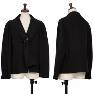 Yohji Yamamoto NOIR Belted Lapel Cotton Canvas Zip Jacket Size 2(K-115316) - Picture 1 of 12