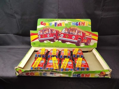 Vintage Friction Fire Truck Display Kyoei Japan Toys Lot Of 8 W/Display Box - Image 1 of 4