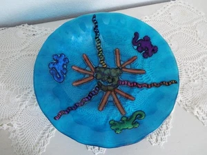 Vintage 12" Schmelzglasschale, Sonderanfertigung, Indianermotiv - Bild 1 von 7