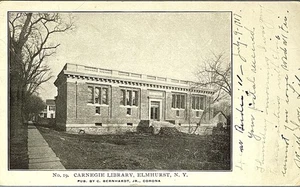 Elmhurst Queens New York City Carnegie Bibliothek Postkarte 1907 - Bild 1 von 4